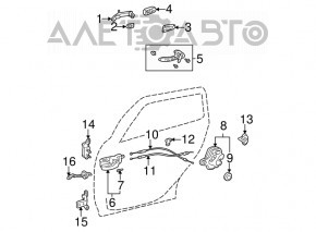 Петля двери верхняя задняя правая Toyota Corolla e12 02-08 5d 4d
