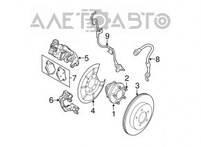 Суппорт в сборе задний левый Mazda3 2.3 03-08