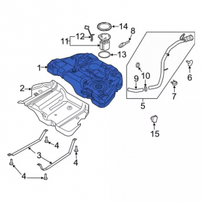 Топливный бак Ford Fusion mk5 13-20 FWD без пробок