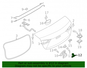 Крюк замка крышки багажника Mazda 6 14-21