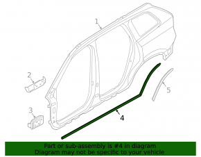 Уплотнитель дверей на пороге левый Volvo XC60 18-26