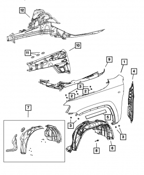Подкрылок передний левый Dodge Durango 11-20