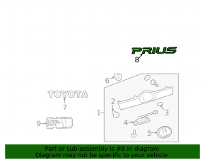 Эмблема надпись PRIUS двери багажника Toyota Prius 20 04-09