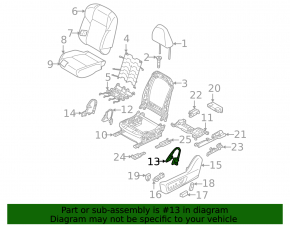 Ornamente scaun șofer dreapta Mitsubishi Outlander 22-26, negru, zgârieturi