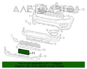 Площадка номерного знака передняя Jeep Compass 17-21 царапины