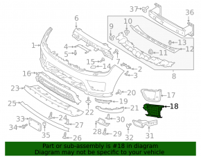 Решетка переднего бампера левая Land Rover Range Rover Sport 18-22 рест