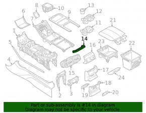 Молдинг центральной консоли задний Land Rover Range Rover Velar 18-23 2 части, хром с черным глянцем