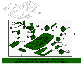 Плафон освещения передний Chevrolet Equinox 10-16 под люк, без электро двери багажника