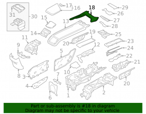 Ornamente consolă centrală față Volvo XC90 16-23 piele neagră