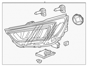 Фара передняя правая в сборе Buick Encore 17-22 галоген + LED DRL сколы