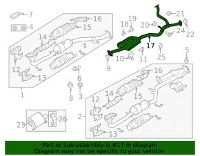 Выпускная трасса средняя часть с катализатором Subaru Outback 10-14 3.6