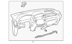 Торпедо передняя панель без AIRBAG Toyota Highlander 01-07
