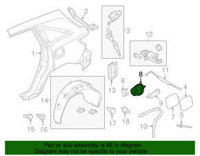 Корпус лючка бензобака Acura MDX 14-16