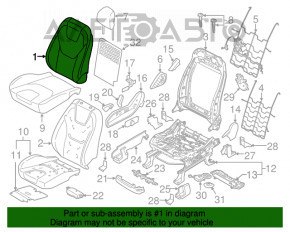 Водительское сидение Ford Edge 15-23 без airbag, механич, ткань черн