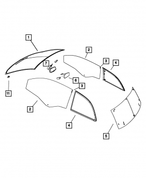 Стекло заднее двери багажника Fiat 500 12-19