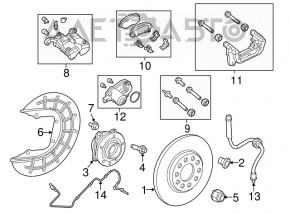 Ansamblu etrier spate stânga pentru Jeep Renegade 15-23, conector defect