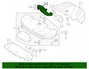Воздуховод от корпуса воздушного фильтра правый BMW X5 F15 14-18 4.4T