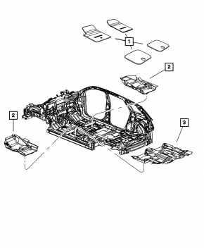 Коврик салона ткань задний левый Dodge Journey 11-20 черный