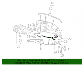 Уплотнитель решетки дворников VW CC 08-17