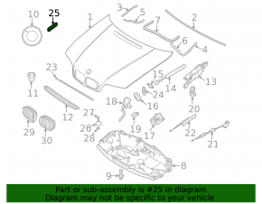 Отбойник капота левый BMW 1 E82 08-13
