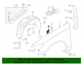 Suport aripă dreapta pentru Ford Fusion mk5 13-20