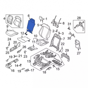 Spătar încălzit pentru pasagerul din dreapta pentru Ford Mustang Mach-E 21-25