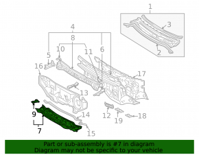 Поддон дворников металл Toyota Sienna 04-10