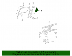 Накладка двери треугольник задняя правая Toyota Prius 30 10-15 черная