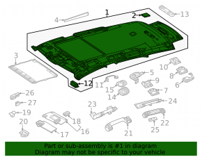 Обшивка потолка Mercedes W167 GLE 350 450 22-26 под люк, бежевая