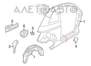 Подкрылок задний правый Fiat 500 12-17