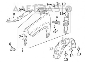 Garnitura aripa capota - aripa dreapta Jeep Compass 17- nou, neoriginal