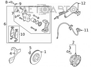 Датчик ABS передний правый Hyundai Sonata 20-23 1.6T, 2.5