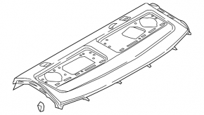 Полка задняя Audi A4 B9 18-25 серая, с сетками