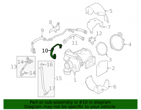 Conductă de răcire a turbocompresorului Land Rover Range Rover Velar 18-26 2.0T
