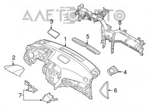 Торпедо передняя панель без AIRBAG Hyundai Sonata 16-17 hybrid
