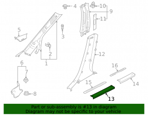 Накладка порога передняя левая внутренняя Mazda CX-7 06-12