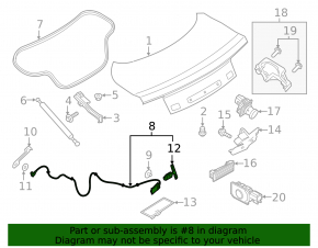 Замок крышки багажника Ford Mustang mk6 15-23 кабрио