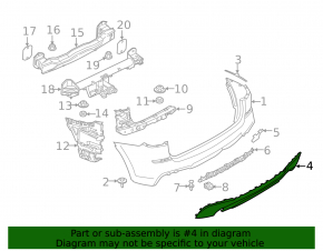 Ornament bară spate BMW X3 G01 18-21 M Sport, zgârieturi