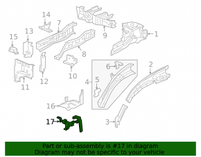 Кронштейн поддона АКБ нижний Honda CRV 17-20 1.5Т