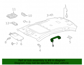 Mâner plafon stânga față Lexus ES 19-26, alb