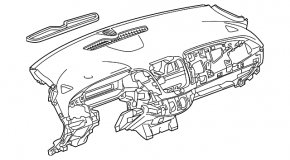 Торпедо передняя панель без AIRBAG Chevrolet Malibu 16-18 серая