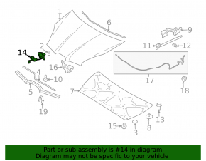Фиксатор капота с рычагом открывания Subaru b9 Tribeca