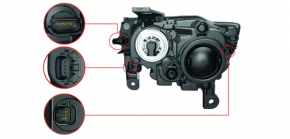 Far dreapta fata goală Jeep Grand Cherokee WK2 16-22 halogen, întunecată