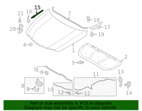 Амортизатор капота левый Hyundai Sonata 11-14