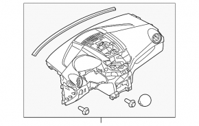 Торпедо передняя панель без AIRBAG Ford Fiesta 11-19 черн