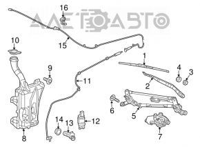 Rezervorul de spălare a parbrizului Dodge Dart 13-16 cu capac, fără senzor