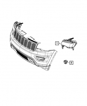 Противотуманная фара птф левая Jeep Grand Cherokee WK2 17-22 с DRL
