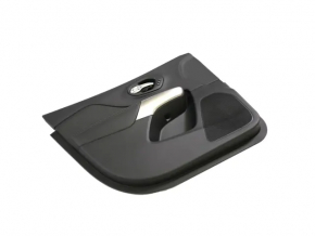 Ornamente ușă, stânga față, Jeep Cherokee KL 19-22, negre, cu inserție din piele neagră, cotieră din piele, bandaj gri, cu mâner, uzate