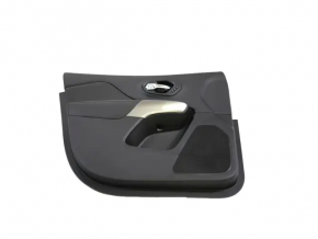 Ornamente ușă, stânga față, Jeep Cherokee KL 19-22, negre, cu inserție din piele neagră, cotieră din piele, bandaj gri, cu mâner, uzate