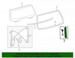 Молдинг стекла двери багажника правый Toyota Sequoia 08-16